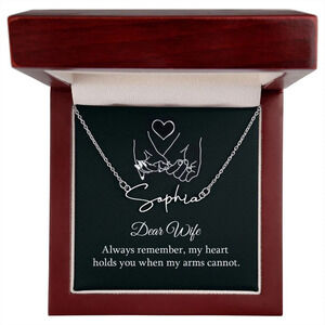 To My Wife Always Remember Personalized Silver Tone Name Necklace Custom